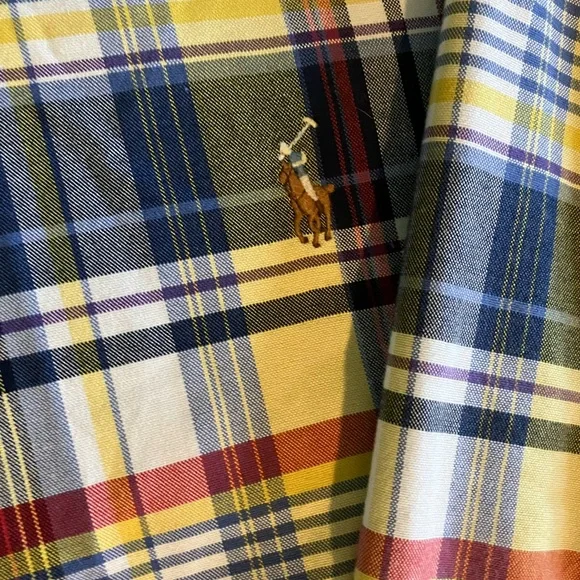 Ralph Lauren Yellow and Blue Casual Button Down Shirt - Picture 6 of 9